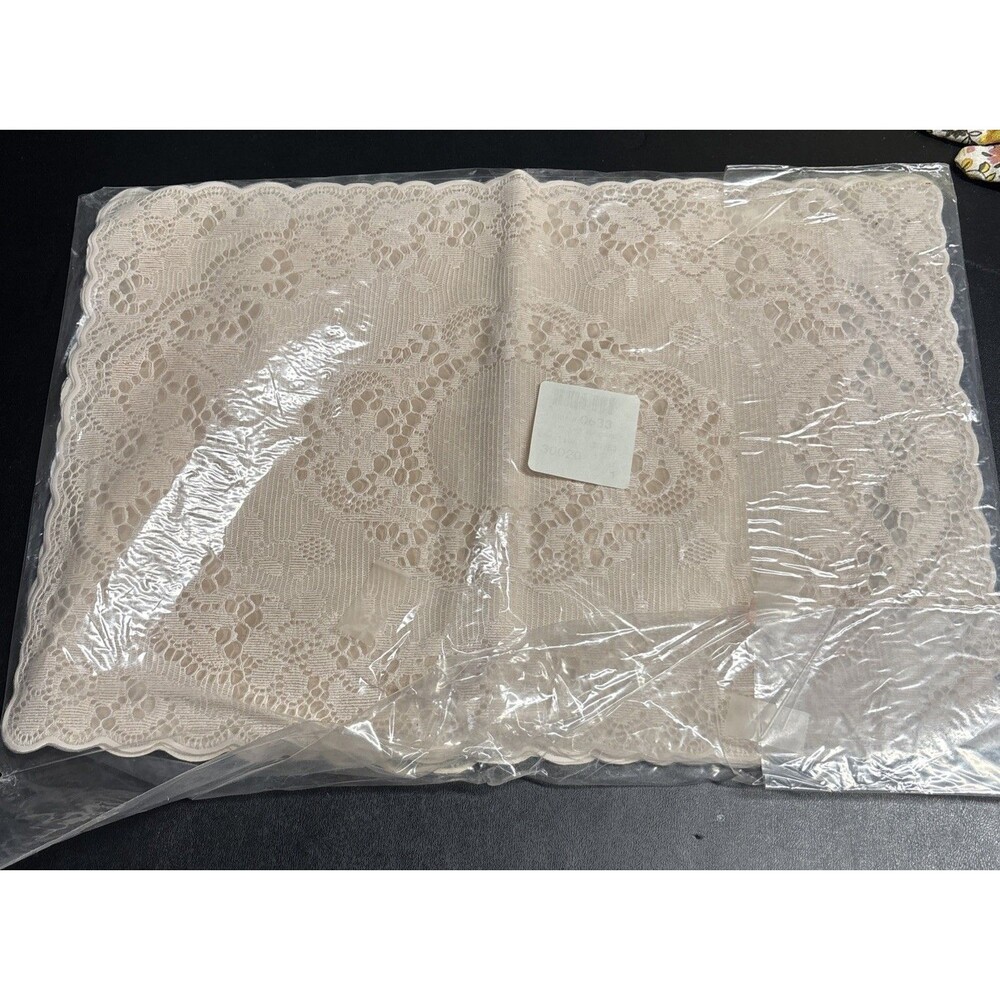 Vintage Doilies Made In Mexico  Set Of 7 Plastic Lined Back Off White